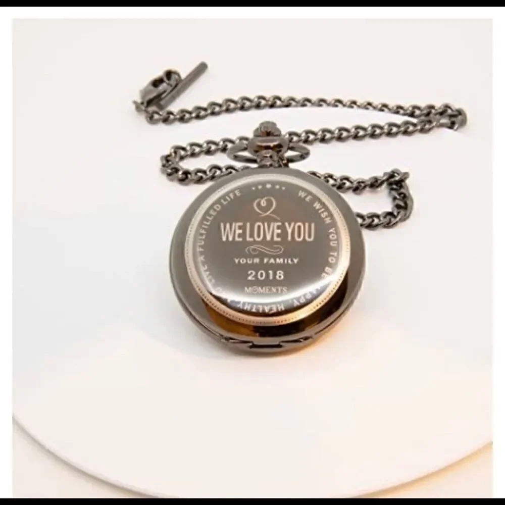 💥Unisex Pocket Watch with chain Engraved